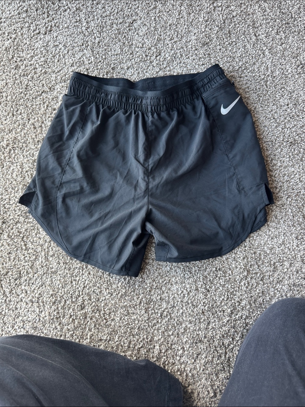 Nike Black Women's Athletic Shorts with White Swoosh